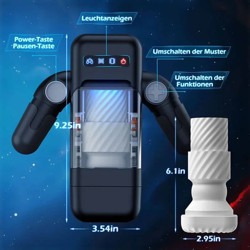 10 Stoßen Automatische Vagina Vibration Masturbation Tasse, 10 Vibrationsmodi, steigern Sie Ihre Libido bis an die Grenze, 42° Wärme, erleben Sie die echte vaginale Temperatur