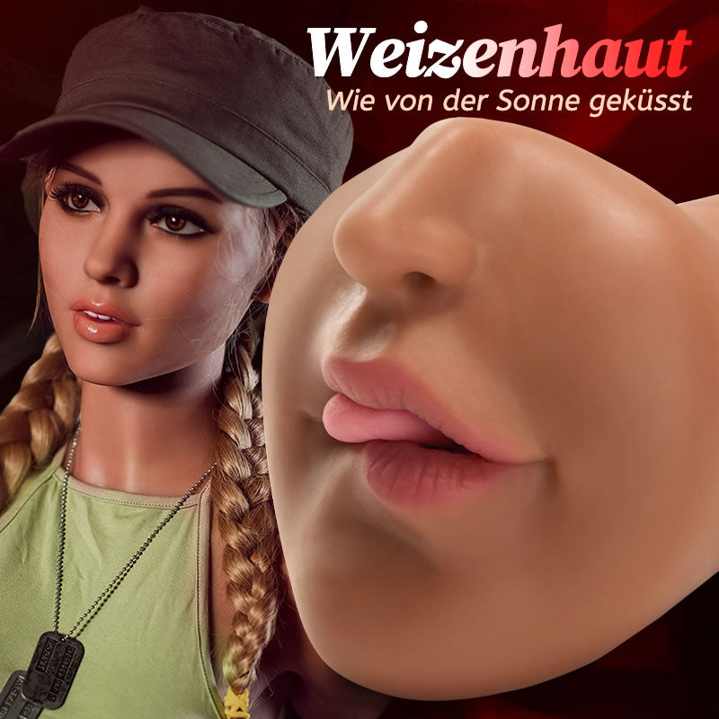 BRAUNE SCHÖNHEIT Tragbarer Masturbator Blowjob Taschenmuschi Masturbator