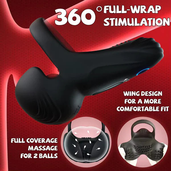 Doppel-Hodensack Penistrainer Vibrator Cockring Masturbator mit 10 Vibrationsmodi