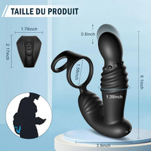 Load image into Gallery viewer, Masseurs de Prostate Sex Toys Anals avec Anneaux de Pénis, Vibromasseur Anal Télécommandé avec 10 Modes de Poussée &amp; de Vibration, Vibrateur Gode Anal Plug Anal Vibrant Sextoy pour Hommes et Couple