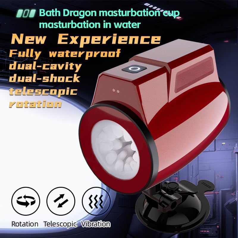 Elektrischer freihändiger Flugzeugbecher für Männer, 10-Frequenz-Teleskop-Rotations-Dual-Motor-Vibrationsmodus, 3 in 1 Sexspielzeug Taschenmuschi Penis Masturbatoren Sex Toys Pussy