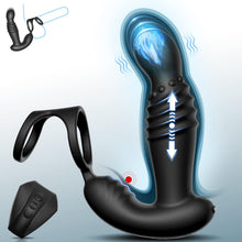 Load image into Gallery viewer, Masseurs de Prostate Sex Toys Anals avec Anneaux de Pénis, Vibromasseur Anal Télécommandé avec 10 Modes de Poussée &amp; de Vibration, Vibrateur Gode Anal Plug Anal Vibrant Sextoy pour Hommes et Couple