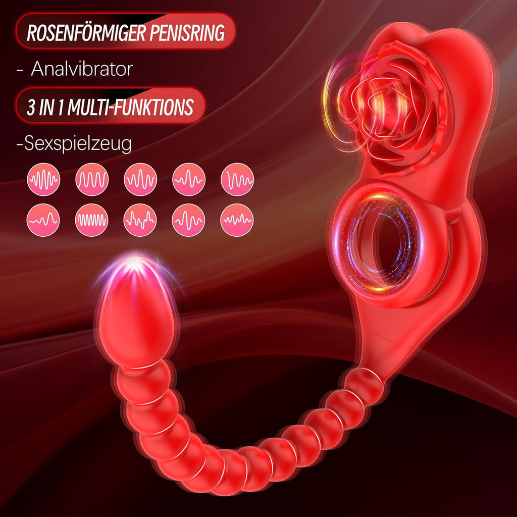 Analvibratoren für Mann Prostata Stimulation Männer mit Penisring Vibrationen Analplug für männer Sex Spielzeug für die Männer Anal Vibrator Anal dildo Anal Plug Buttplug für Paare Sexspielzeugs