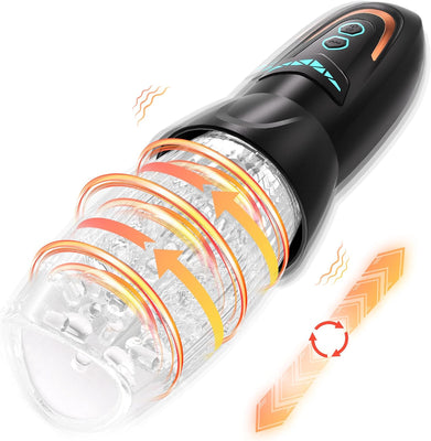 SENSIVO Masturbator Sex Spielzeug für die Männer mit 10 Vibrations & 8 Stoß und Rotationsmustern, 3 in 1 Sexspielzeug Masturbieren für Männer Elektrisch, Taschenmuschi Vibratorensets für Männer