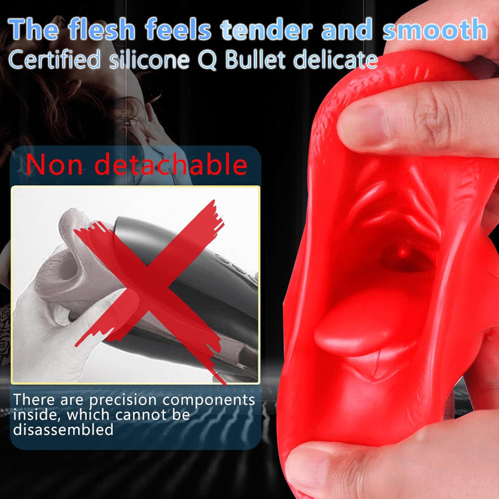 Elektrischer Masturbator Cup 10 Vibration und Heizfunktion mit Zunge lecken Penis Vibratoren Elektrische Masturbatoren Penis Trainer, Männer Eichel Stimulator 3D Realistischer Vagina Pussy