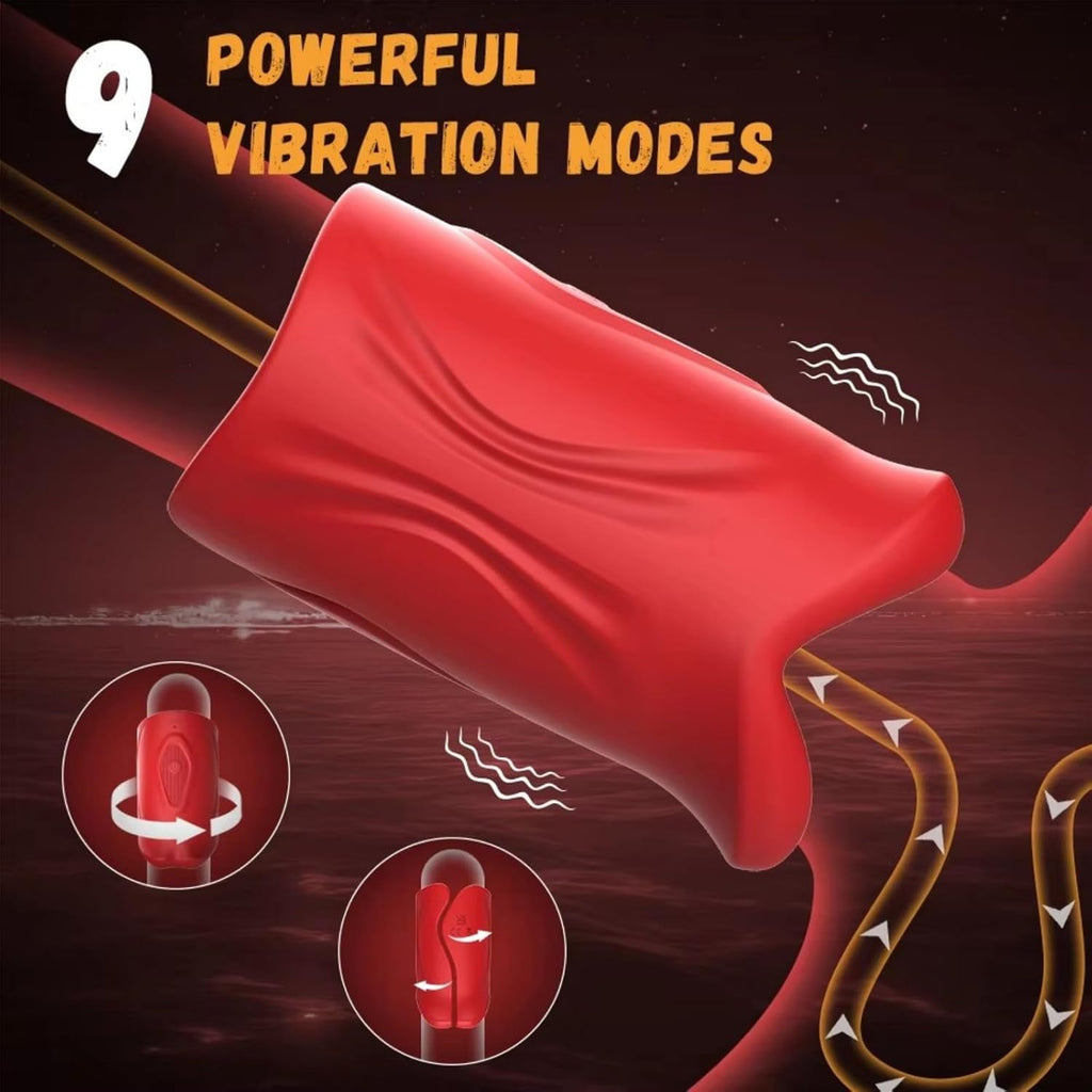 Penistrainer APP Steuerung Elektrischer Masturbator Eichel Stimulator für Männer mit 9 Vibrationsmodi Masturbatoren Oralsex Penis Vibrator Masturbieren Sex Spielzeug für die Männer Solo