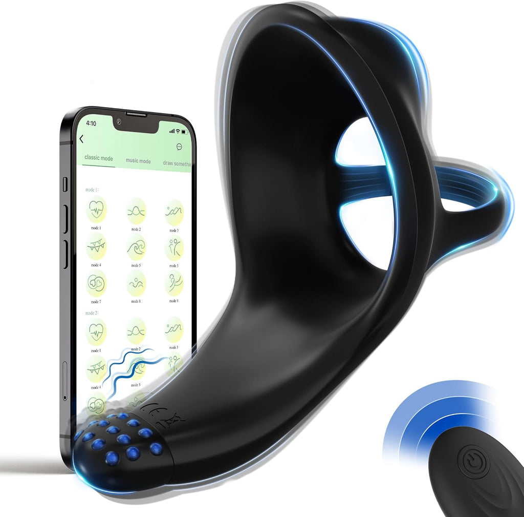 Eherson Penisring Vibrator, Penisringe Sex Spielzeug für Paare mit 9 Vibrationsmodi für Penis Hoden Perineum, Penis Ring zur Potenzsteigerung,Cockring Sex Spielzeug für die Männer Sexspielzeug